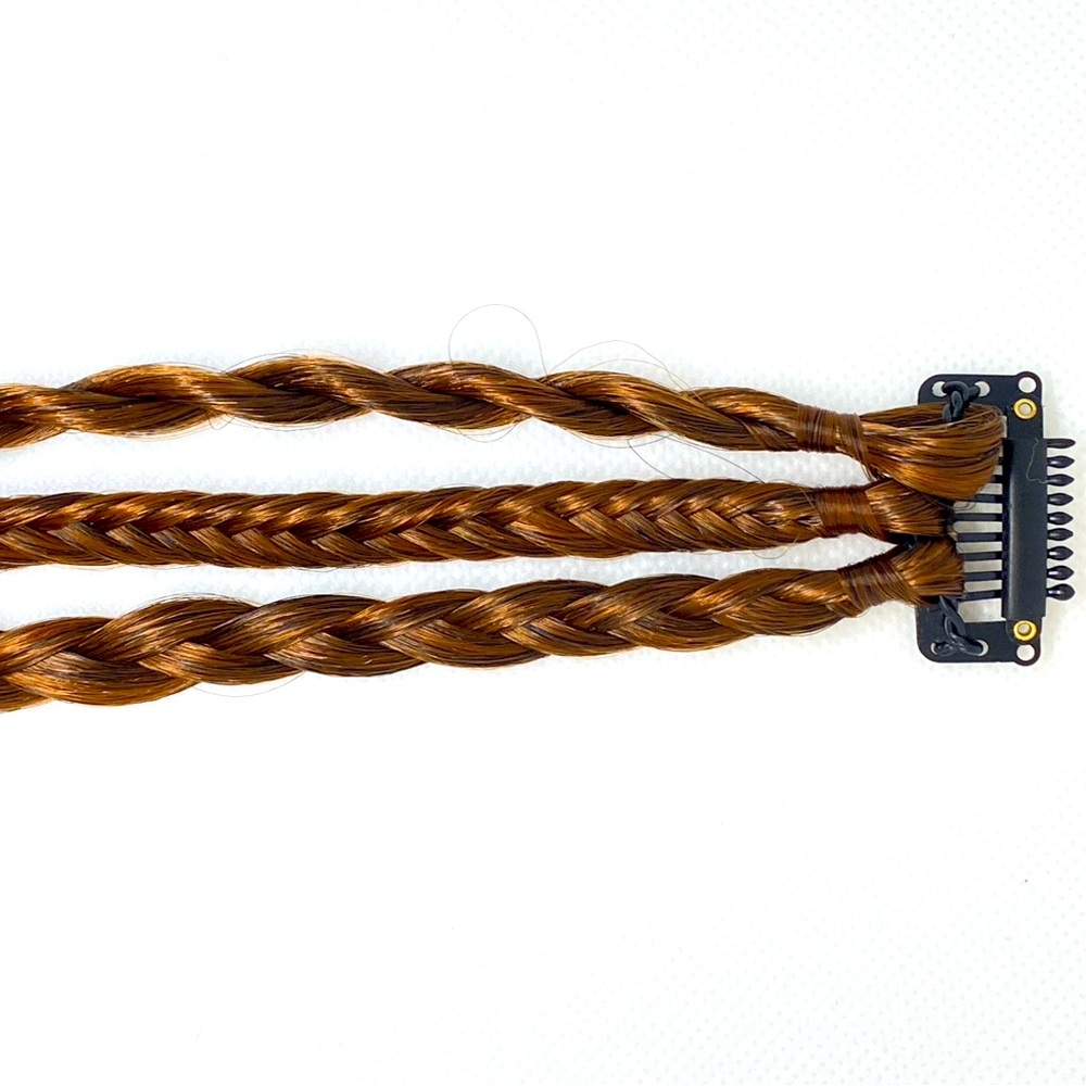 Medium Brown Clip-In Box Braids - 22 Inch Synthetic Hair Extensions